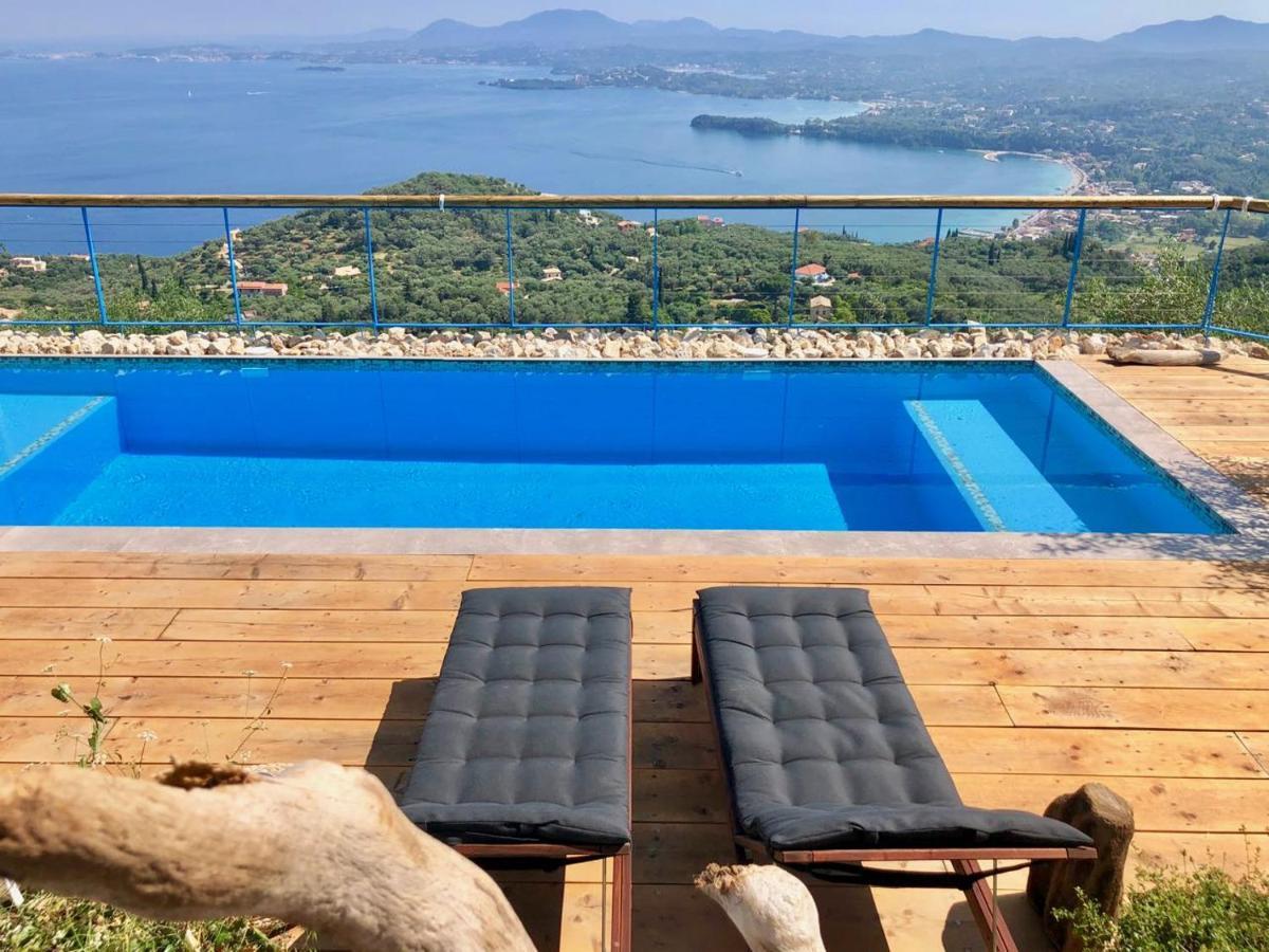 House Sienna Of Villa Intaba Best Views Corfiot Riviera Corfu Island Greece Contemporary Design Pool With Spectacular Sea Views Close To Ipsos Beach Pyrgi  エクステリア 写真