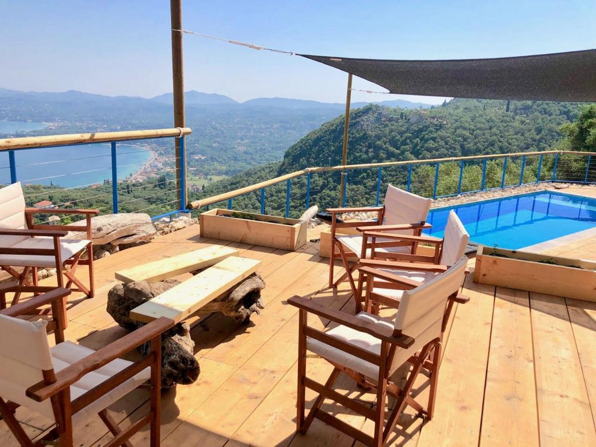 House Sienna Of Villa Intaba Best Views Corfiot Riviera Corfu Island Greece Contemporary Design Pool With Spectacular Sea Views Close To Ipsos Beach Pyrgi  エクステリア 写真