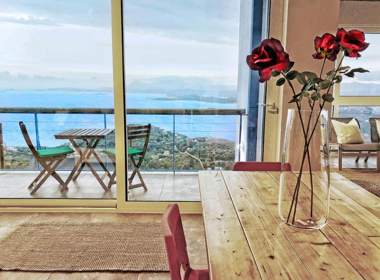 House Sienna Of Villa Intaba Best Views Corfiot Riviera Corfu Island Greece Contemporary Design Pool With Spectacular Sea Views Close To Ipsos Beach Pyrgi  エクステリア 写真